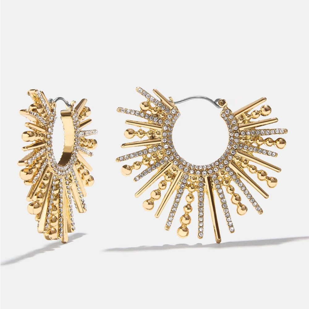 BaubleBar Gold Radiant Spike Hoop Earrings